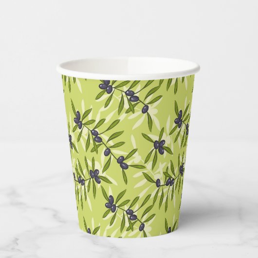 Gobelets En Papier Motif d'olive (Gauche)