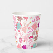 Gobelets En Papier Motif d'ornement de Noël rose (Droite)