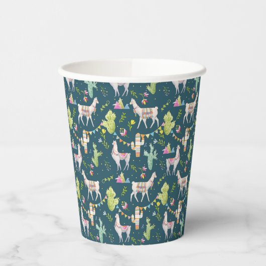 Gobelets En Papier Motif Drapeau Llama Aquarelle (Gauche)