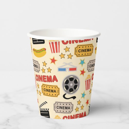 Gobelets En Papier Motif du cinéma (Recto)