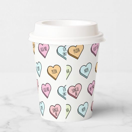 Gobelets En Papier Motif du Coeur de bonbons de Valentine Sarcastique (Droite)