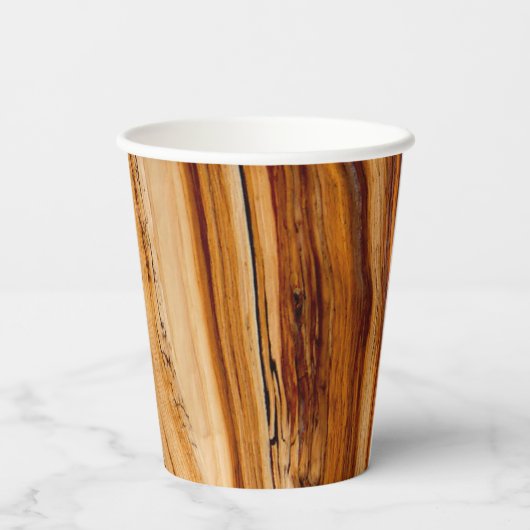 Gobelets En Papier Motif du grain de bois (Verso)