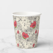 Gobelets En Papier Motif du jardin de fleurs de pavot (Verso)