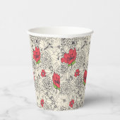 Gobelets En Papier Motif du jardin de fleurs de pavot (Droite)