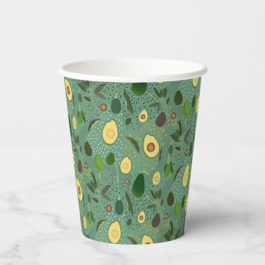 Gobelets En Papier Motif du parti Avocado (Verso)