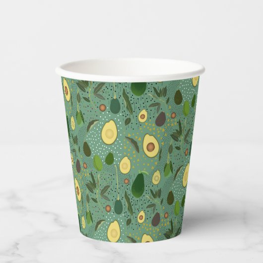 Gobelets En Papier Motif du parti Avocado (Recto)