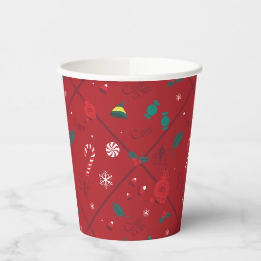 Gobelets En Papier Motif Elf Candy Checker (Gauche)