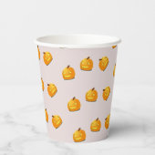 Gobelets En Papier Motif en chef citrouille orange (Verso)