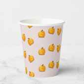 Gobelets En Papier Motif en chef citrouille orange (Gauche)