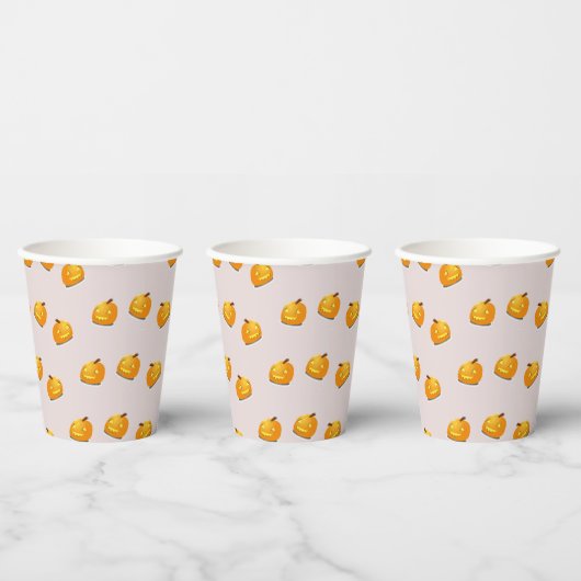 Gobelets En Papier Motif en chef citrouille orange (Multi)