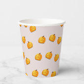 Gobelets En Papier Motif en chef citrouille orange (Recto)