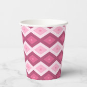 Gobelets En Papier Motif en diamant rose (Verso)