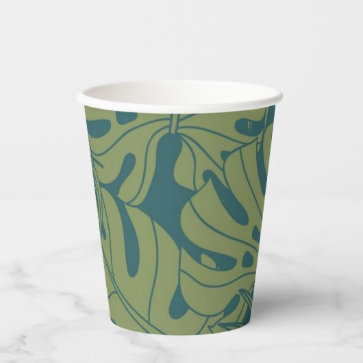 Gobelets En Papier motif feuille (Recto)