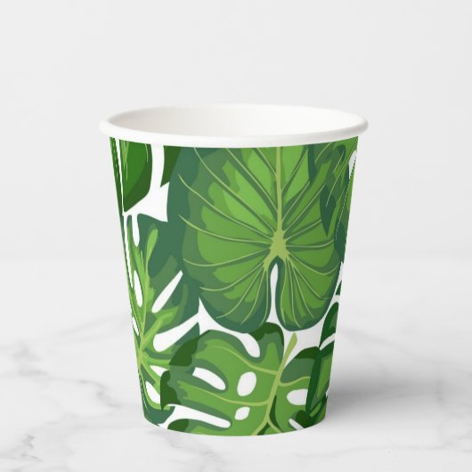 Gobelets En Papier motif feuille (Recto)