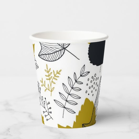 Gobelets En Papier motif feuille (Recto)