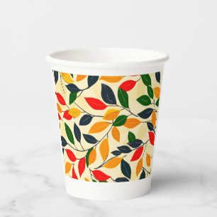 Gobelets En Papier Motif feuille automne