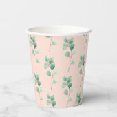 Gobelets En Papier Motif Feuille d'aquarelle moderne (Verso)