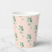 Gobelets En Papier Motif Feuille d'aquarelle moderne (Recto)