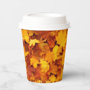 Gobelets En Papier Motif feuille d'érable-25877
