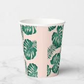 Gobelets En Papier Motif Feuille Tropical Pink & Green Palm (Droite)