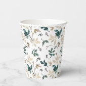 Gobelets En Papier Motif Feuille verte (Verso)