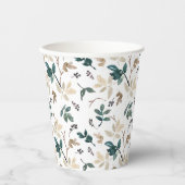 Gobelets En Papier Motif Feuille verte (Recto)