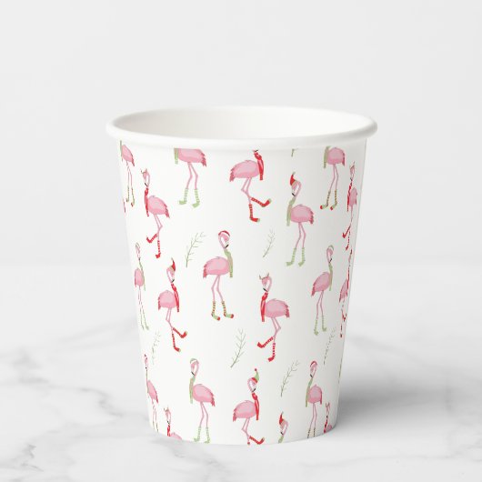 Gobelets En Papier Motif Flamingo rose pâle (Verso)