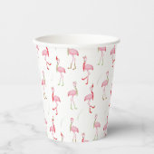 Gobelets En Papier Motif Flamingo rose pâle (Recto)