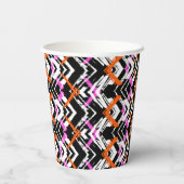 Gobelets En Papier Motif Flèche Noir, Orange Et Rose (Verso)