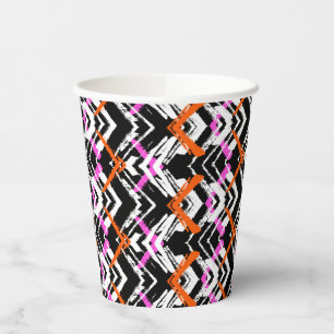 Gobelets En Papier Motif Flèche Noir, Orange Et Rose