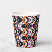 Gobelets En Papier Motif Flèche Noir, Orange Et Rose (Recto)