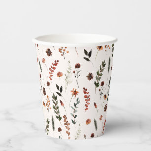 Gobelets En Papier Motif Fleur sauvage de Earthy Fall