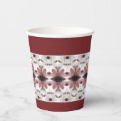 Gobelets En Papier Motif Floral Accentué (Recto)