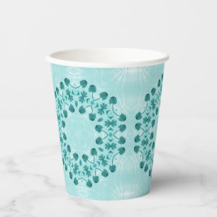 Gobelets En Papier Motif floral, bleu Turquoise