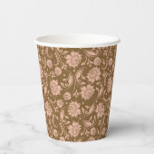Gobelets En Papier Motif floral rose et Brown (Verso)