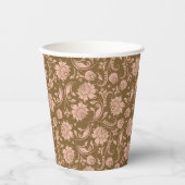 Gobelets En Papier Motif floral rose et Brown (Recto)