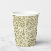 Gobelets En Papier Motif Floral Vert Sage Antique Damas (Droite)