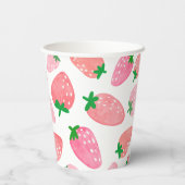 Gobelets En Papier Motif fraise (Verso)