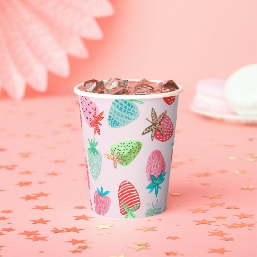 Gobelets En Papier Motif fraise sucré (Insitu)