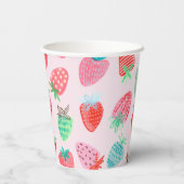 Gobelets En Papier Motif fraise sucré (Verso)