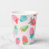 Gobelets En Papier Motif fraise sucré (Recto)