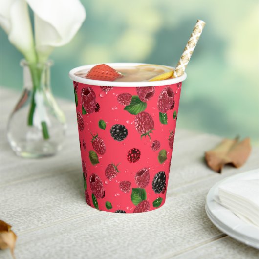 Gobelets En Papier Motif framboise (Insitu)