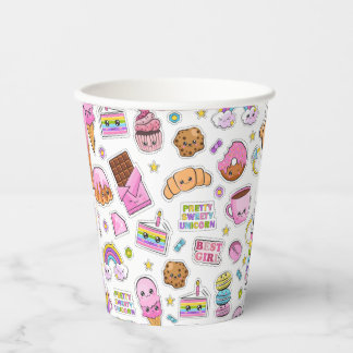 Gobelets En Papier Motif Funny Unicorn Magique Arc-en-ciel mou