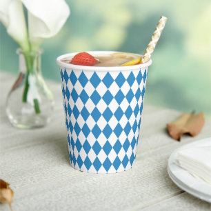 Gobelets En Papier Motif géométrique bavarois pour l'Oktoberfest