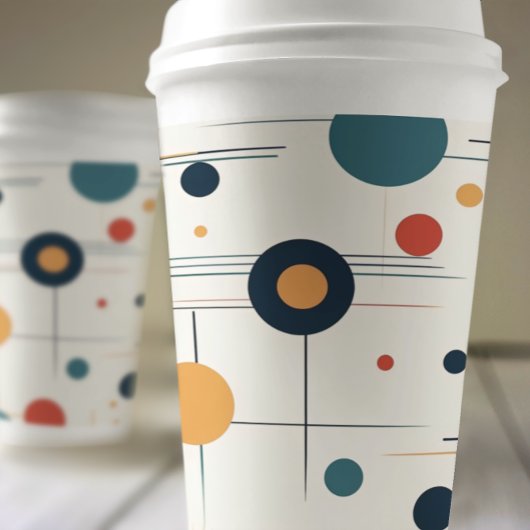 Gobelets En Papier Motif géométrique du milieu du siècle