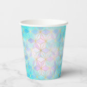 Gobelets En Papier Motif géométrique en verre Iridescente avec logo (Verso)