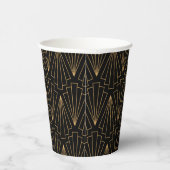 Gobelets En Papier Motif Gold et Black Art Déco (Droite)