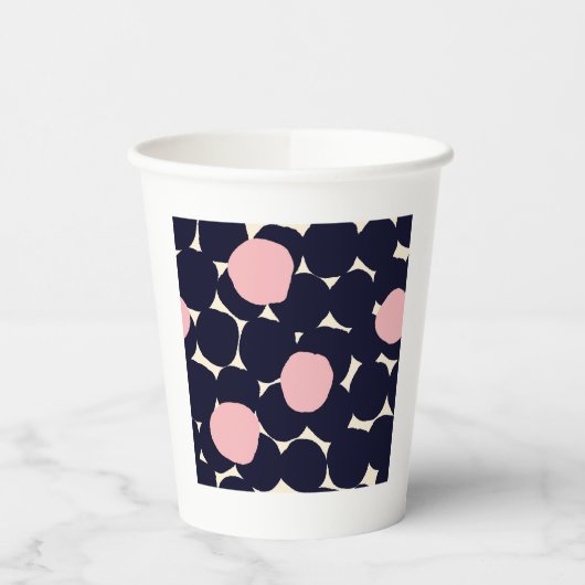 Gobelets En Papier Motif grand point bleu et rose (Gauche)