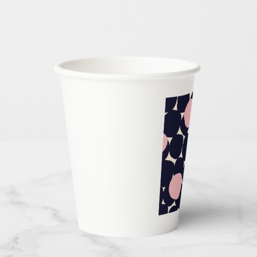 Gobelets En Papier Motif grand point bleu et rose (Recto)