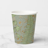 Gobelets En Papier Motif Green et Gold Fern (Verso)